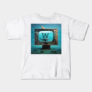 Letter W for Whale Watching TV Under-Water from AdventuresOfSela Kids T-Shirt